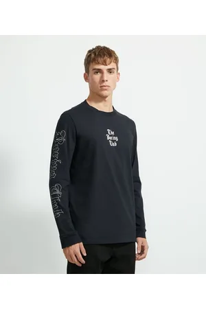 Blue Steel Camiseta Manga Longa Malhão Estampa Lettering Gótico Boring Club