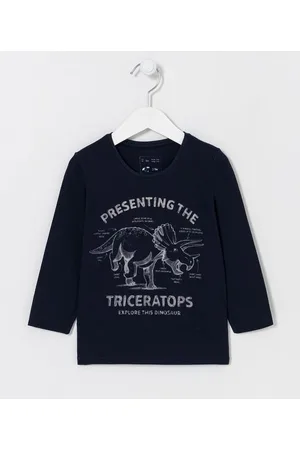Póim (1 a 5 anos) Camiseta Infantil com Estampa de Dinossauro - Tam 1 a 5 anos