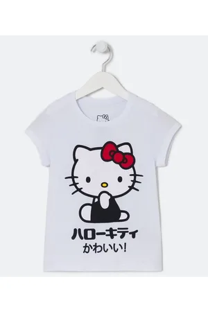 Camiseta de manga curta feminina, blusa preta, kawaii, sanrio, hello kitty,  anime, novo, elegante, estampado, verão, temperamento, y2k, anime