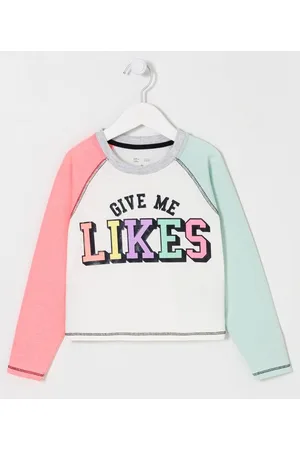 Fuzarka Blusa Infantil Manga Longa com Estampa em Lettering