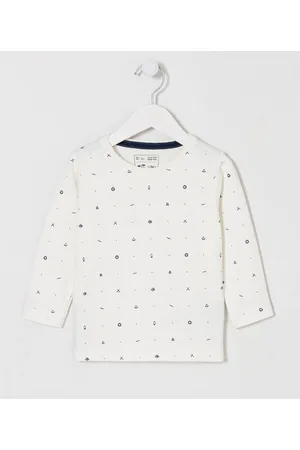 Póim (1 a 5 anos) Camiseta Infantil Estampada com Mini Ícones - Tam 1 a 5 anos