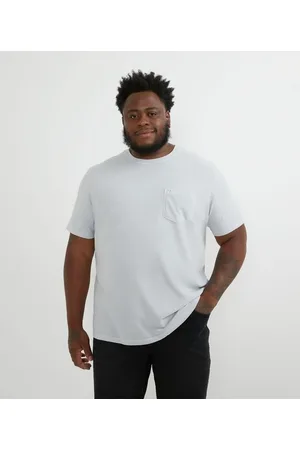 Marfinno Camiseta Manga Curta Lavada com Bolso - Plus Size