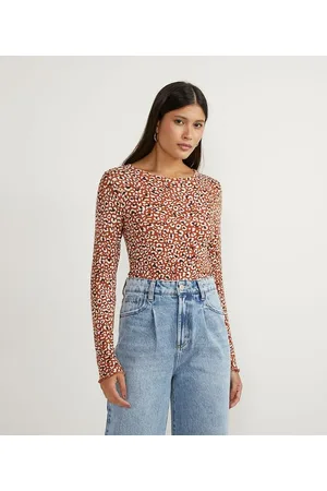 Blue Steel Blusa em Ribana com Estampa Animal Print Onça Diferenciada