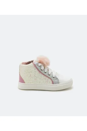Fuzarka Tênis Abotinado Infantil com Glitter e Detalhe de Pompom