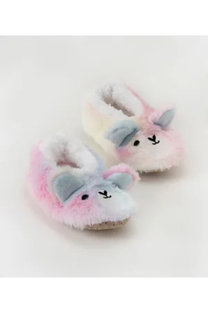 Cubus Pantufa Home Socks Infantil em Fleece Estampa Tie Dye e Orelhinhas de Lhama - Tam P ao G