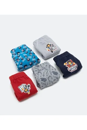 Authentic games Kit 5 Cuecas Slip Infantil com Estampa - Tam 4 a 12 Anos