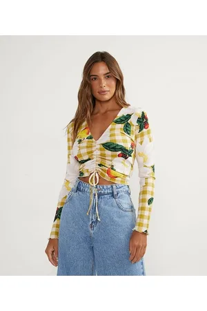Blue Steel Blusa em Viscose Texturizada em Xadrez Vichy