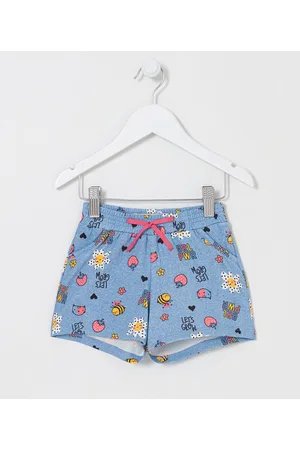 Póim (1 a 5 anos) Short Infantil em Cotton com Estampas Divertidas - Tam 1 a 5 anos