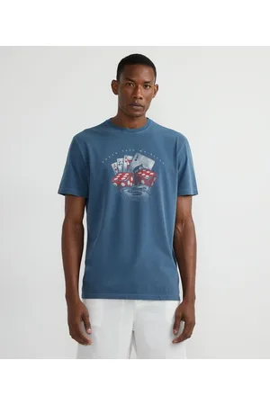 Marfinno Camiseta Manga Curta em Algodão com Estampa Poker Game