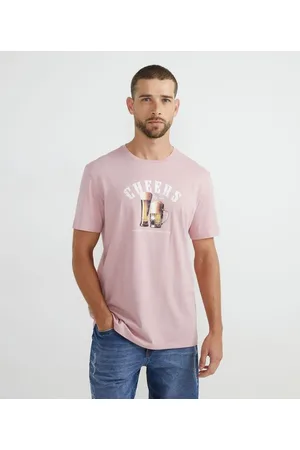 Marfinno Camiseta Comfort Manga Curta com Estampa de Canecas de Cerveja