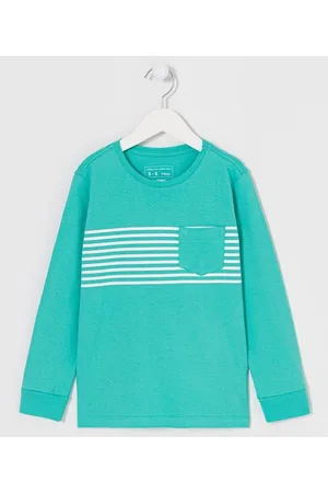 Fuzarka Camiseta Infantil com Listras e Bolsinhos - Tam 5 a 14 anos