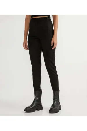 Blue Steel Calça Legging em Fake Suede com Recortes