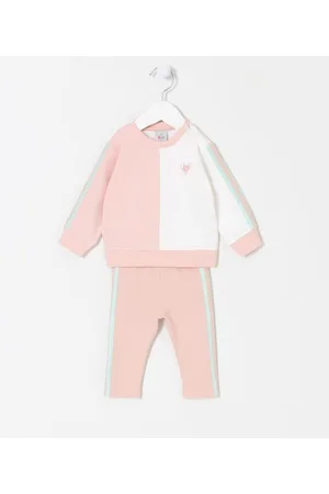 Teddy Boom Conjunto Infantil em Plush com Recortes e Bordado de Coração - Tam 0 a 18 Meses
