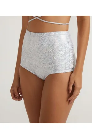 Blue Steel Short Hot Pants com Ladrilhos Holográficos