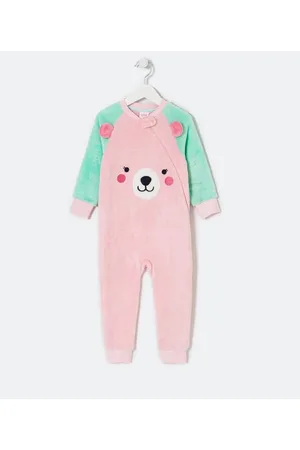 Cubus Pijama Jumper Infantil em Fleece com Bordado de Ursinho - Tam 2 a 12 anos