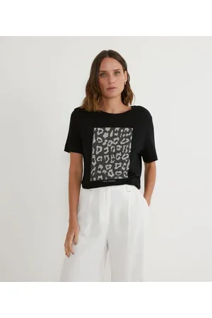 Cortelle Blusa em Viscolycra com Manga Curta Estampada