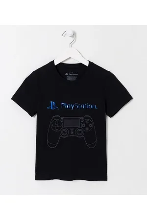 Playstation 3 Camiseta Infantil em Algodão com Estampa - Tam 5 a 14 anos