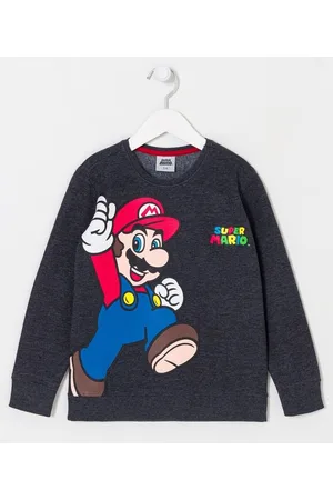Camiseta Infantil com Estampa do Mario Bros - Tam 3 a 10 Anos Vermelho