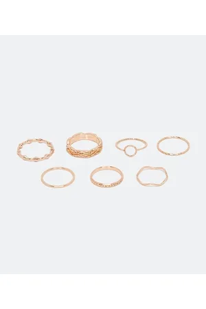Cubus Kit 7 Anéis em Metal com Diferentes Formatos