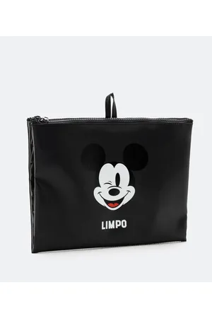 Mickey Mouse Nécessaire 2 em 1 com Estampa do Mickey e Lettering "Limpo Sujo"