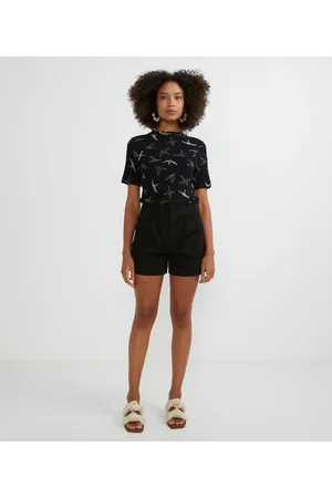 Marfinno Blusa em Viscose Texturizada com Estampa de Pássaros