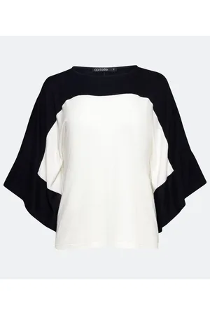 Cortelle Blusa em Viscolycra com Recorte Contrastante e Manga Ampla