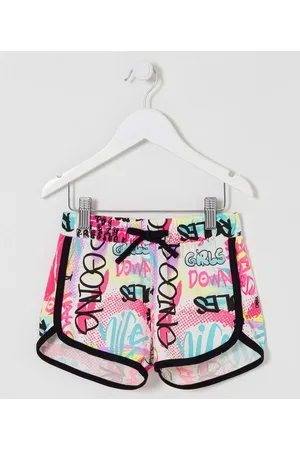 Fuzarka Short Runner Infantil em Cotton com Estampa Grafitada - Tam 5 a 14 anos