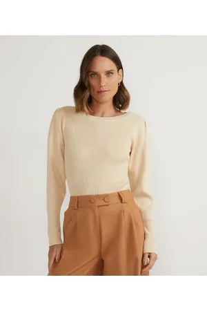 Cortelle Blusa Texturizada em Tricô com Manga Bufante