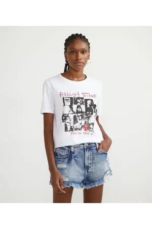 The Rolling Stones Blusa Manga Curta em Algodão com Estampa