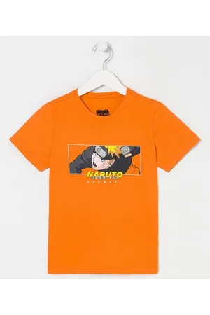 Camiseta Manga Curta em Algodão com Estampa do Gaara Branco