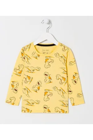Póim (1 a 5 anos) Camiseta Infantil com Estampa de Dinossauros - Tam 1 a 5 anos