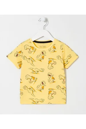Póim (1 a 5 anos) Camiseta Infantil com Estampa de Dinossauros - Tam 1 a 5 anos