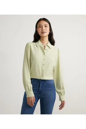 Cortelle Camisa em Viscose com Mangas Longas Texturizada com Botões