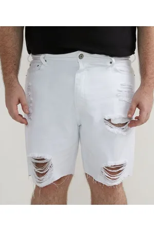 Blue Steel Bermuda Slim em Sarja Destroyed - Plus Size