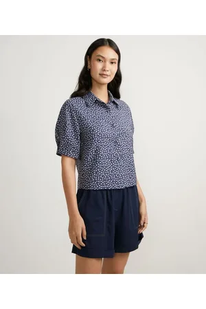 Cortelle Camisa Cropped em Viscose Estampada