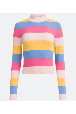 Blue Steel Blusa em Tricô com Listras Coloridas
