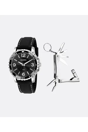Mondaine Kit Relógio Masculino com Pulseira em Silicone e Caixa em Metal 76723G0MVNI1KR