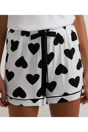 Love & Toast Short de Pijama em Viscolycra com Estampa de Corações