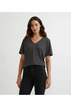 Marfinno Blusa Básica em Algodão com Decote V