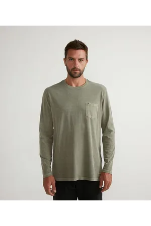 Marfinno Camiseta Regular em Algodão Manga Longa Estonada