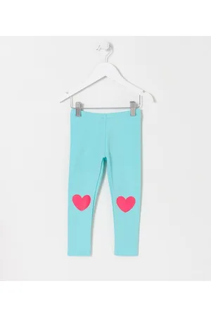 Póim (1 a 5 anos) Calça Legging Infantil em Molecotton com Corações no Joelhos - Tam 1 a 5 Anos
