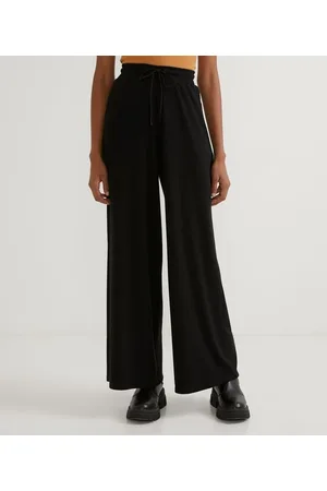 Blue Steel Calça Pantalona em Ribana com Cós Elástico e Amarração