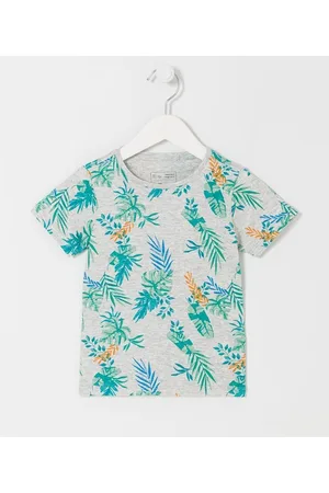 Póim (1 a 5 anos) Camiseta Infantil com Estampas de Folhagens - Tam 1 a 5 anos