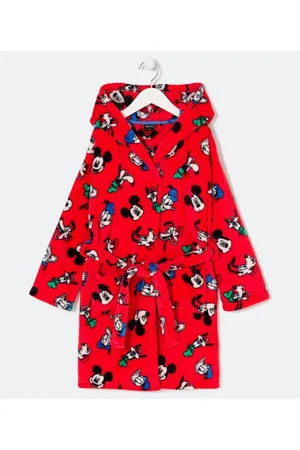 Mickey Mouse Roupão Infantil em Fleece Estampa de Mickey e Amigos - PP ao M