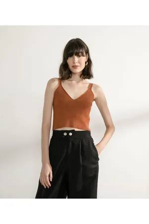 ATELIER Blusa Regata em Tricô Canelada com Alças Largas