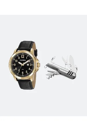 Mondaine Kit Relógio Analógico com Pulseira Sintética e Caixa em Metal 99412GPMVDH2KR