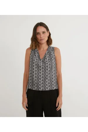 Cortelle Blusa Regata com Ombro Pespontado e Estampa de Libélula