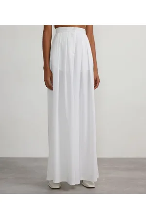 Blue Steel Calça Pantalona em Crepe com Bolsos e Pregas