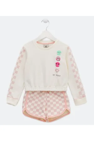 Póim (1 a 5 anos) Conjunto Infantil com Blusa Manga Longa e Short - Tam 01 a 05 Anos
