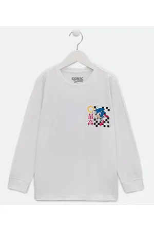 Sonic The Hedgehog Camiseta Infantil em Algodão com Estampa - Tam 01 a 14 Anos